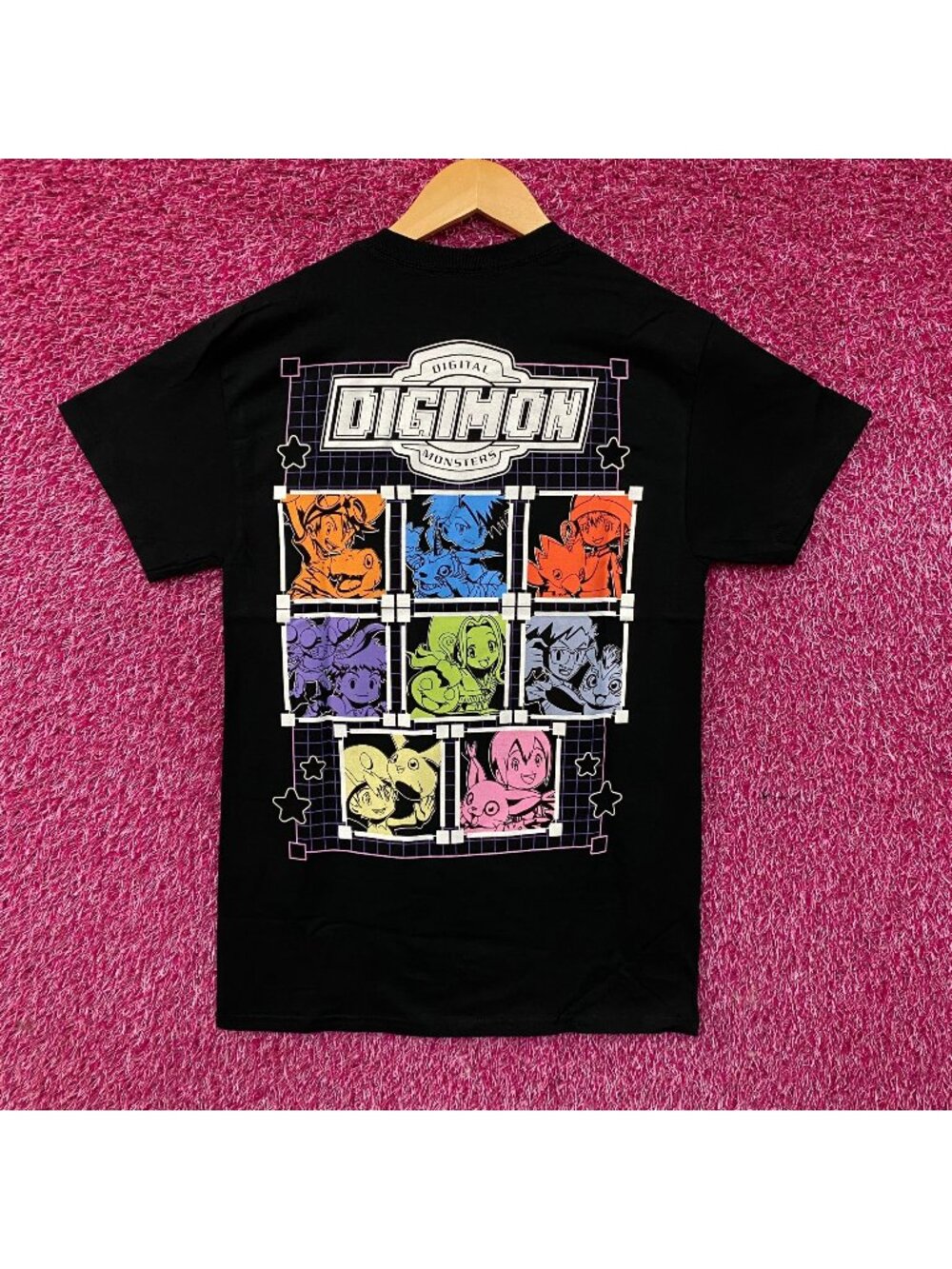 Digimon Digital Monsters Line Grid Logo T-Shirt Small